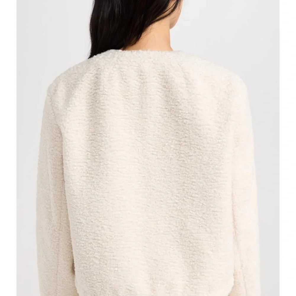 Theory Jersey Fleece Cream Jacket Size XL - Picture 2 of 11
